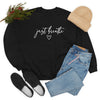 Just Breathe in White Lettering-Unisex Heavy Blend Crewneck Sweatshirt