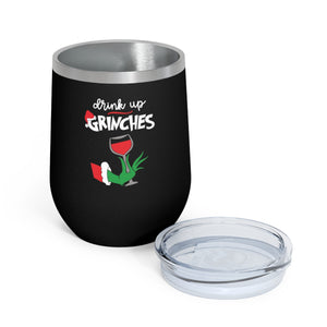 Insulated Wine Tumbler-drink up grinches-12oz