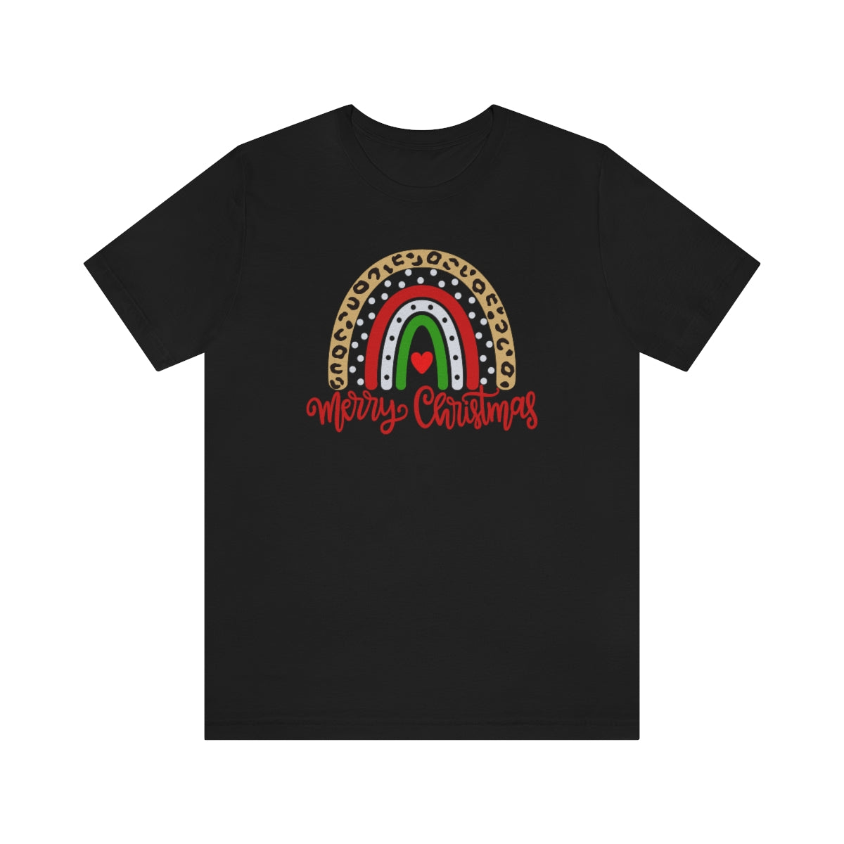 Leopard Rainbow Merry Christmas-Unisex Jersey Short Sleeve Tee