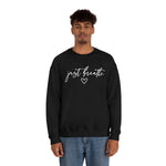 Just Breathe in White Lettering-Unisex Heavy Blend Crewneck Sweatshirt