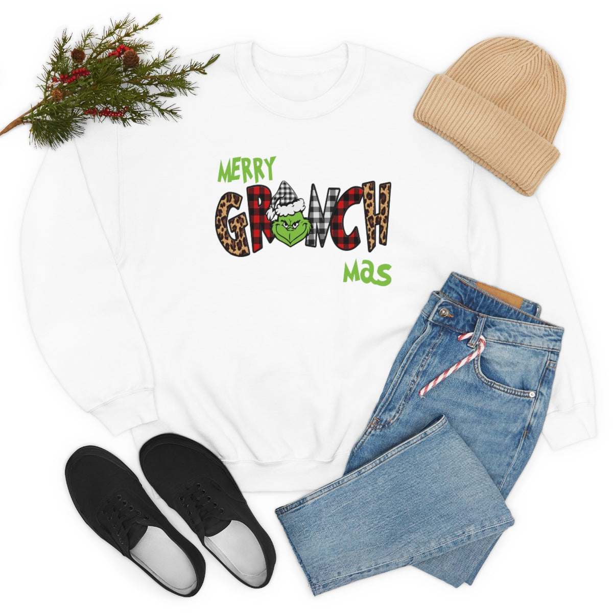 Merry Grinch Mas Shirt-Unisex Heavy Blend Crewneck Sweatshirt