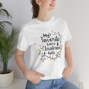 My favorite color is Christmas lights-Unisex Jersey Short Sleeve Tee