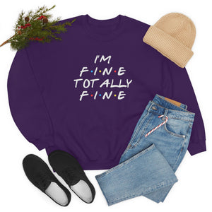 I'm fine totally fine-Unisex Heavy Blend Crewneck Sweatshirt