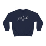 Just Breathe in White Lettering-Unisex Heavy Blend Crewneck Sweatshirt