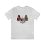 Merry Christmas with trees and snow-Unisex Jersey Short Sleeve Tee