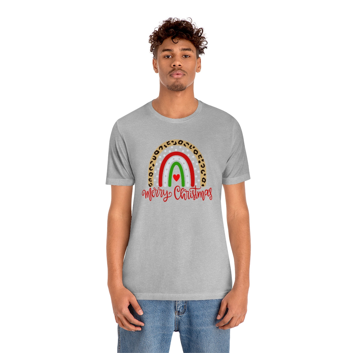 Leopard Rainbow Merry Christmas-Unisex Jersey Short Sleeve Tee