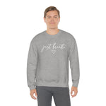Just Breathe in White Lettering-Unisex Heavy Blend Crewneck Sweatshirt