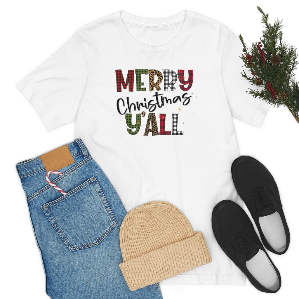 Merry Christmas Ya'll white and red-Unisex Heavy Cotton Tee