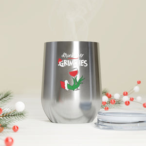 Insulated Wine Tumbler-drink up grinches-12oz