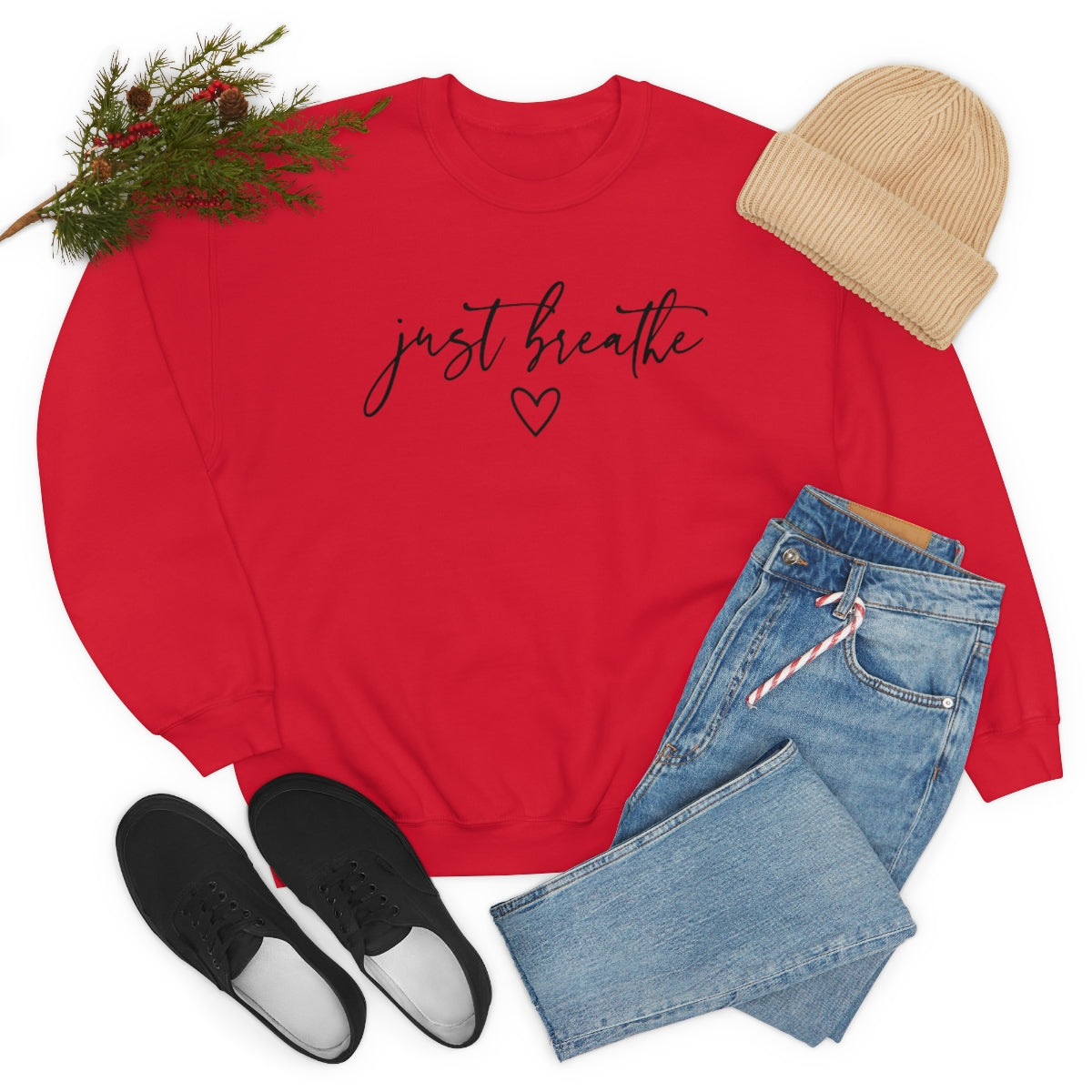 Just Breathe-Unisex Heavy Blend Crewneck Sweatshirt
