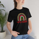 Leopard Rainbow Merry Christmas-Unisex Jersey Short Sleeve Tee