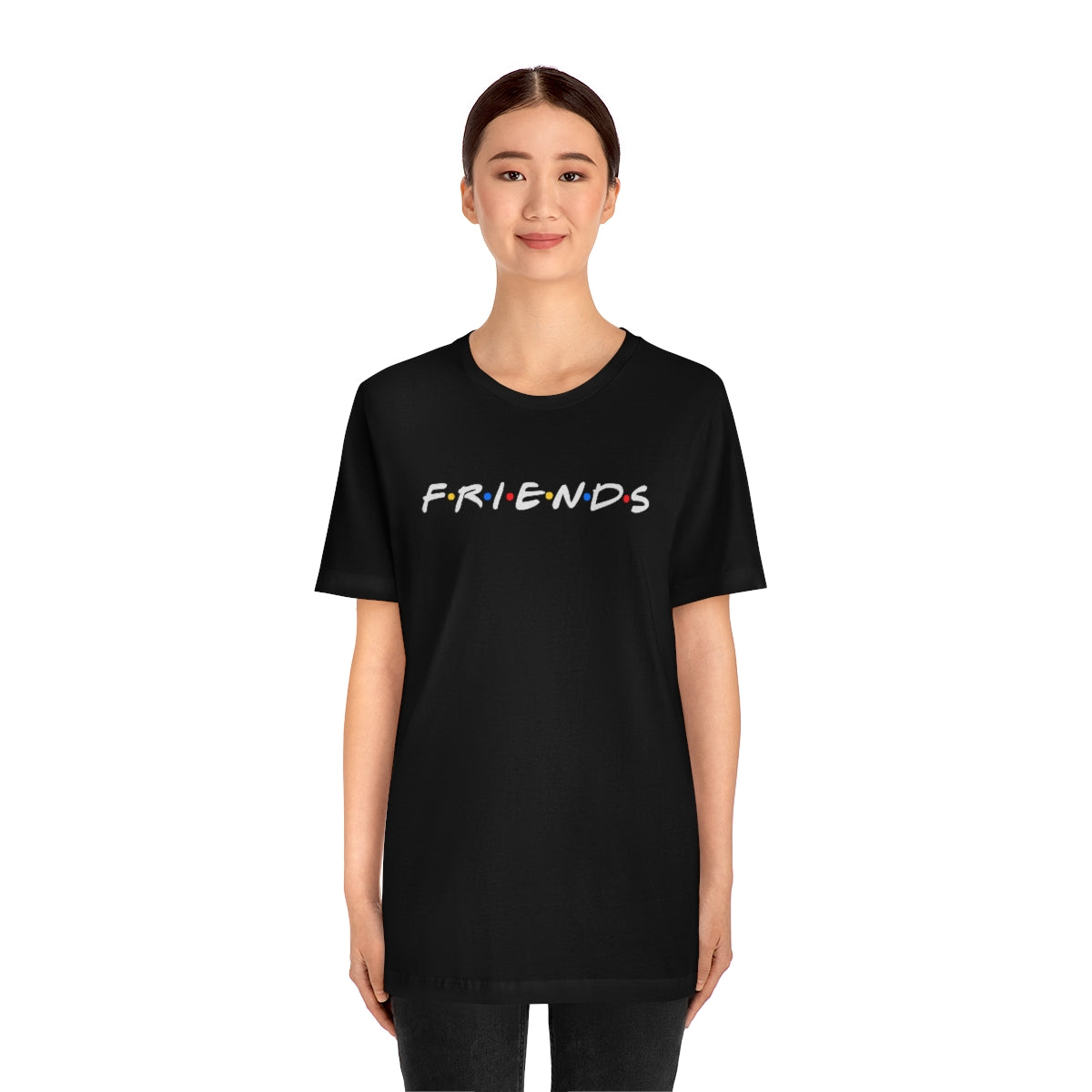 Friends-white lettering-Unisex Jersey Short Sleeve Tee
