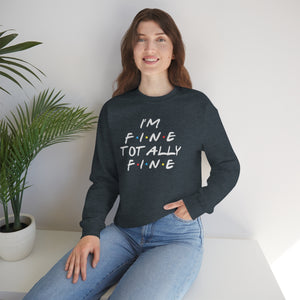 I'm fine totally fine-Unisex Heavy Blend Crewneck Sweatshirt