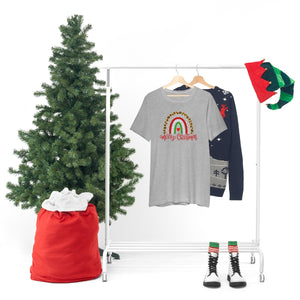 Leopard Rainbow Merry Christmas-Unisex Jersey Short Sleeve Tee