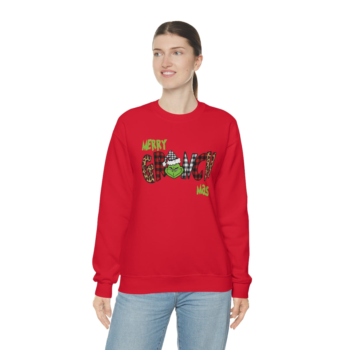 Merry Grinch Mas Shirt-Unisex Heavy Blend Crewneck Sweatshirt
