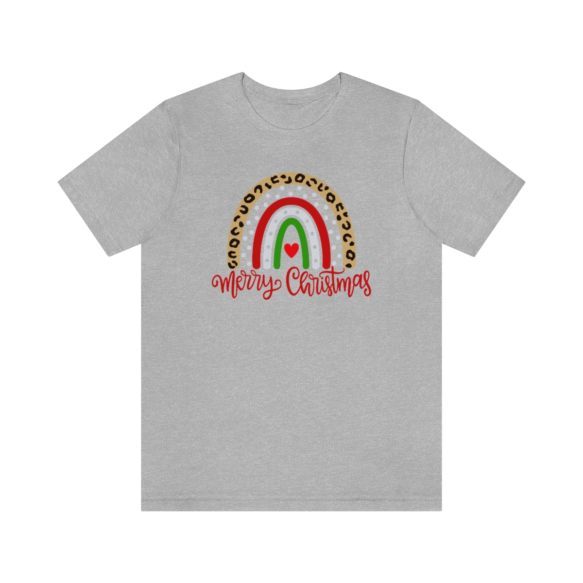Leopard Rainbow Merry Christmas-Unisex Jersey Short Sleeve Tee