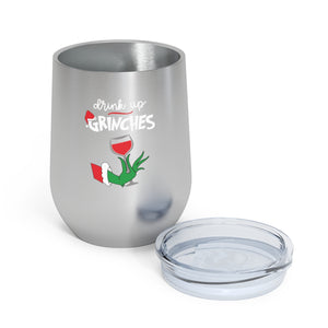 Insulated Wine Tumbler-drink up grinches-12oz